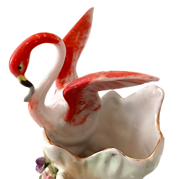 Vtg Flamingo MINI Vase Planter Japan Porcelain Succulent Air Plants Kitschy READ - Picture 8 of 16
